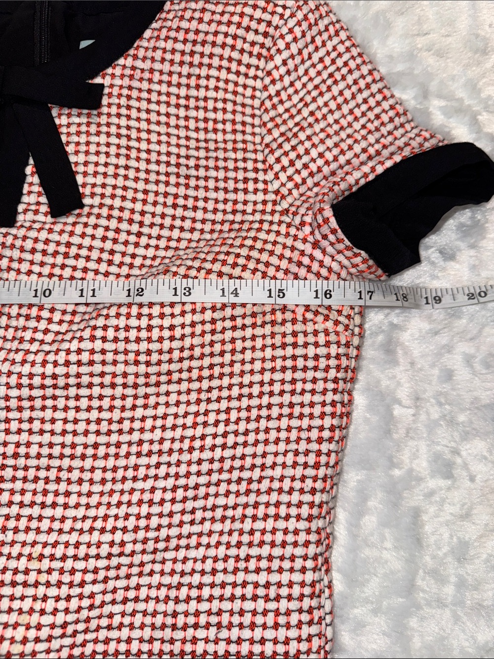 CeCe Pink Houndstooth Dress with Black Trim and Bow - Picture 11 of 11